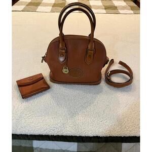 Dooney and Bourke VTG Brown Leathe Norfolk Bag with Matching Wallet and Strap